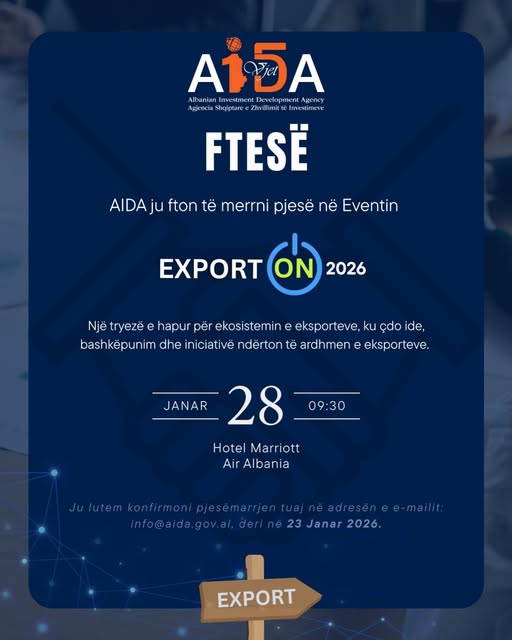 AIDA ju fton të bëheni pjesë e EksportON 2026