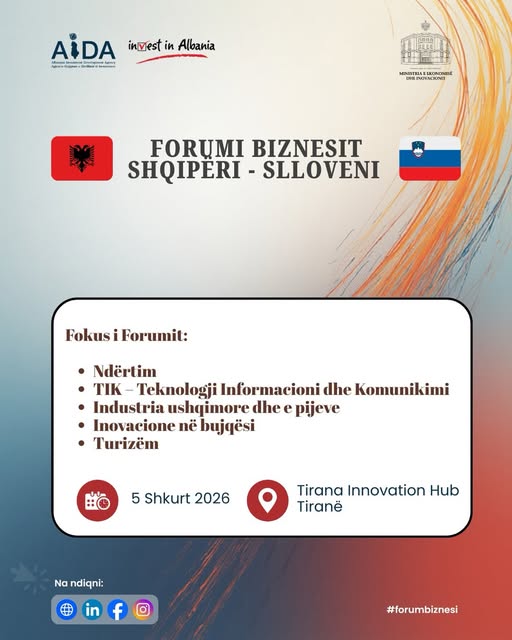 Forumi i Biznesit Shqipëri–Slloveni – Tiranë, 5 shkurt 2026