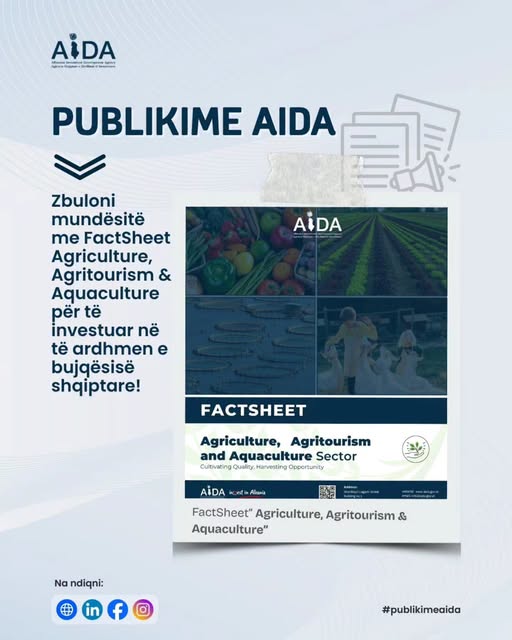 Zbuloni mundësitë me Broshurën FactSheet Agriculture, Agritourism & Aquaculture!